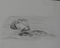 A swimming puffin (pencil on paper, A5)